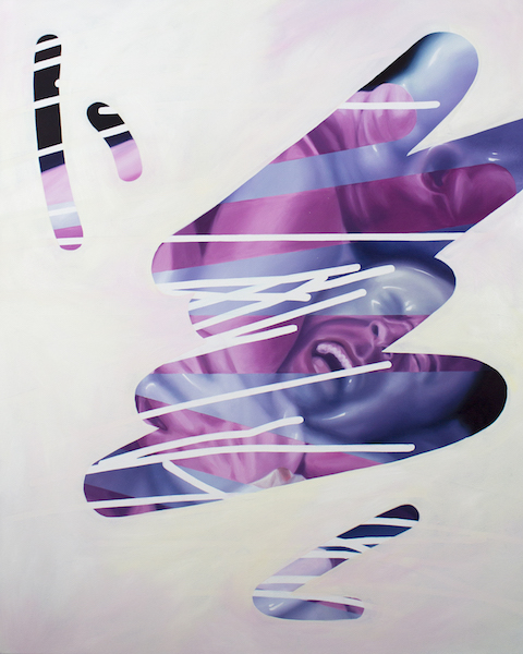 Eva Citarrella: Kiss I, 2020, Öl und Acryl auf Leinwand, 100 x 80 cm

